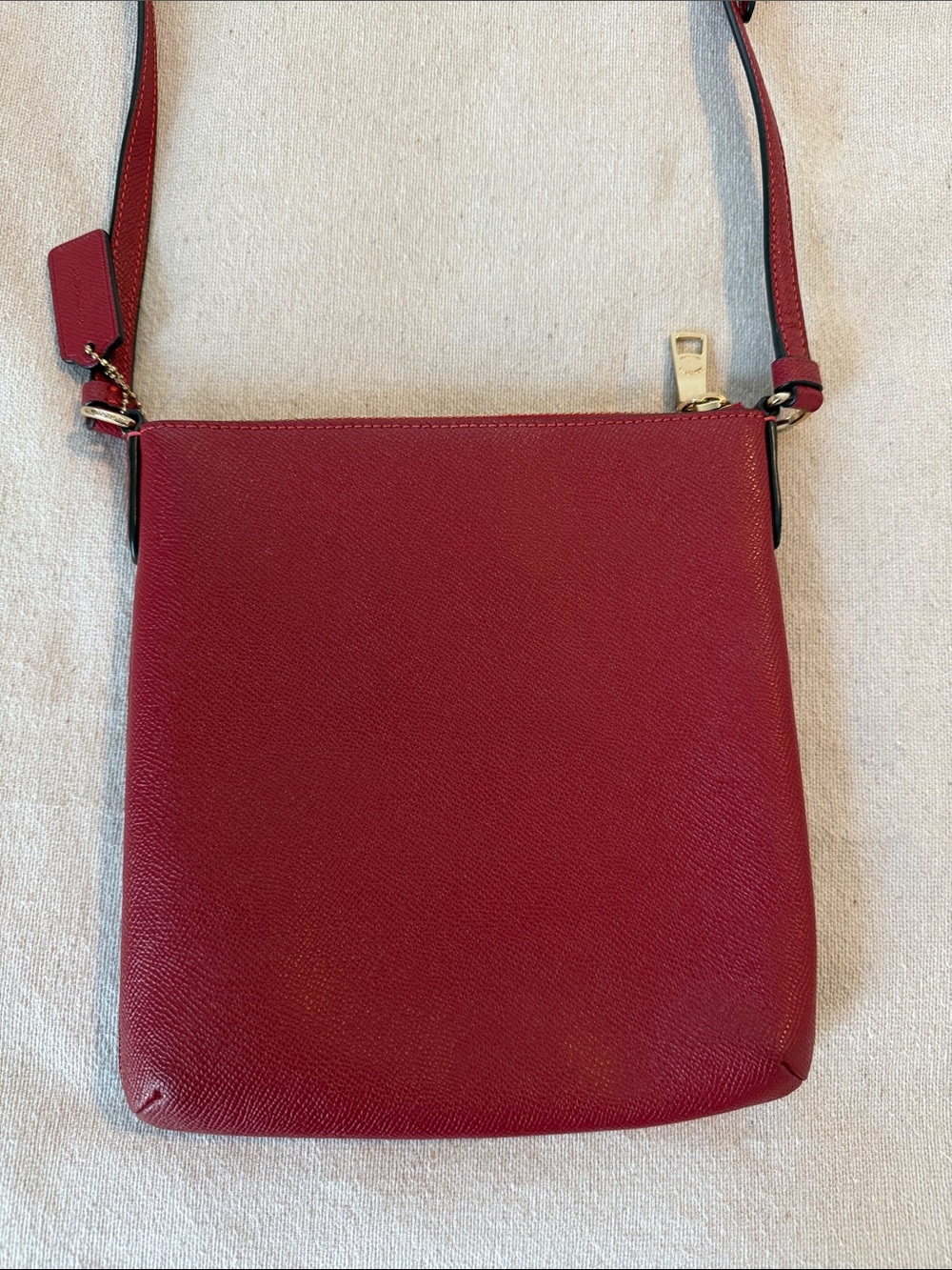 COACH Red Mini Rowan File Bag - Picture 4 of 8